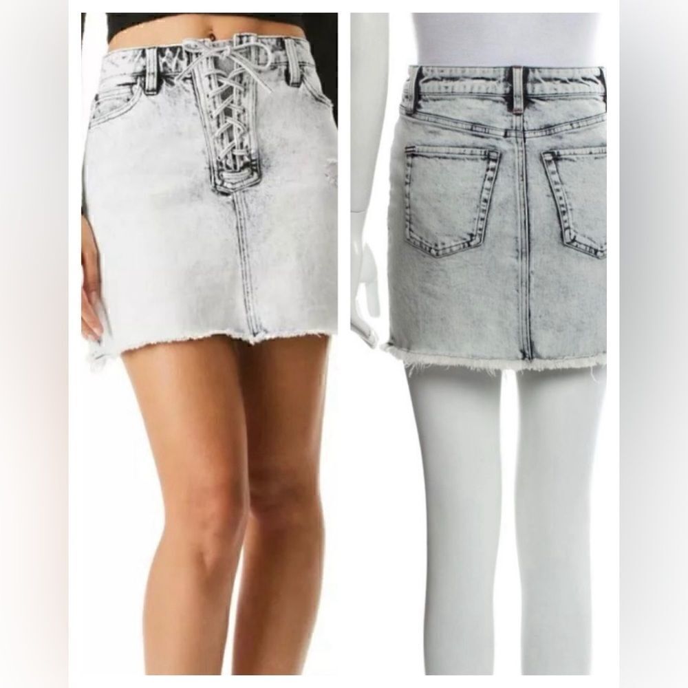 ALICE + OLIVIA Raw-Edge Trim Mini Skirt $295